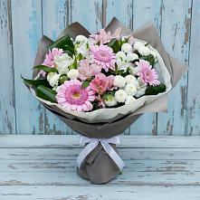 Букет цветов из:  Герберы, Альстромерии и Хризантемы в Быково Московской области