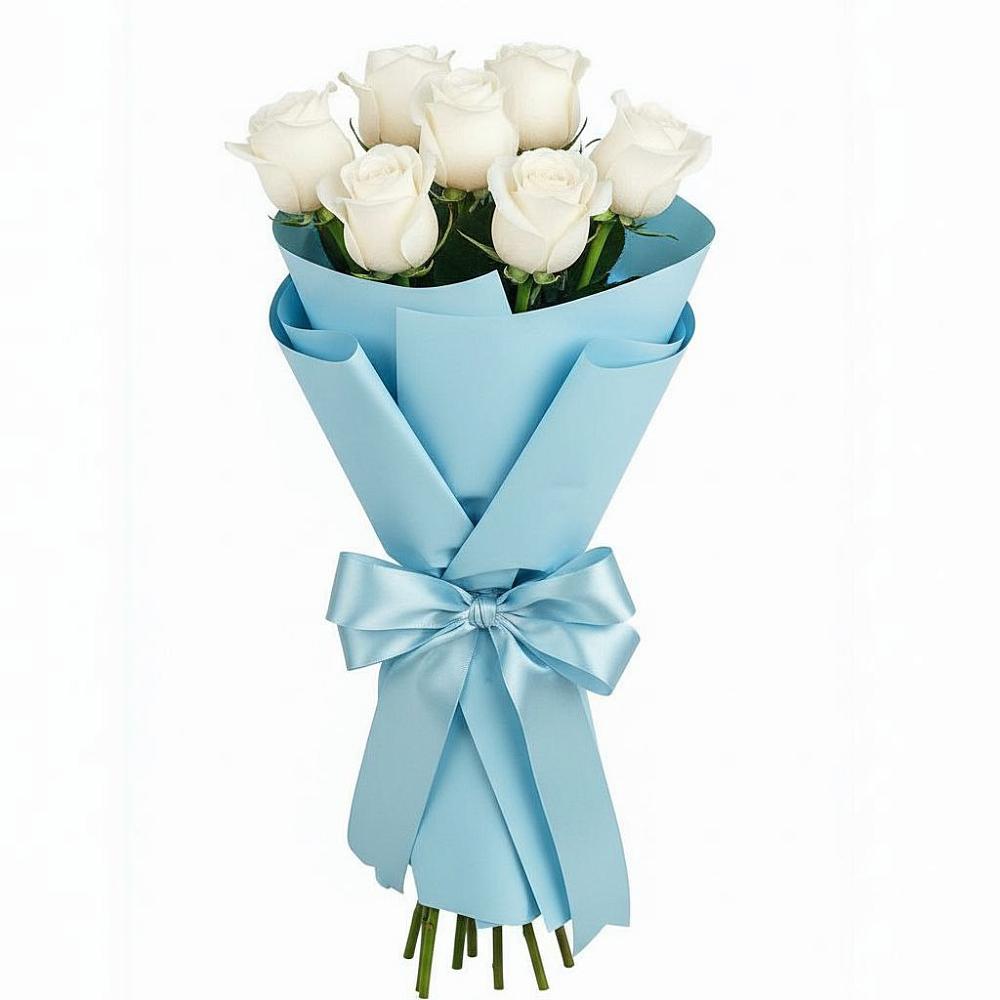 Букет 7 белых роз Проуд в Быково Московской области