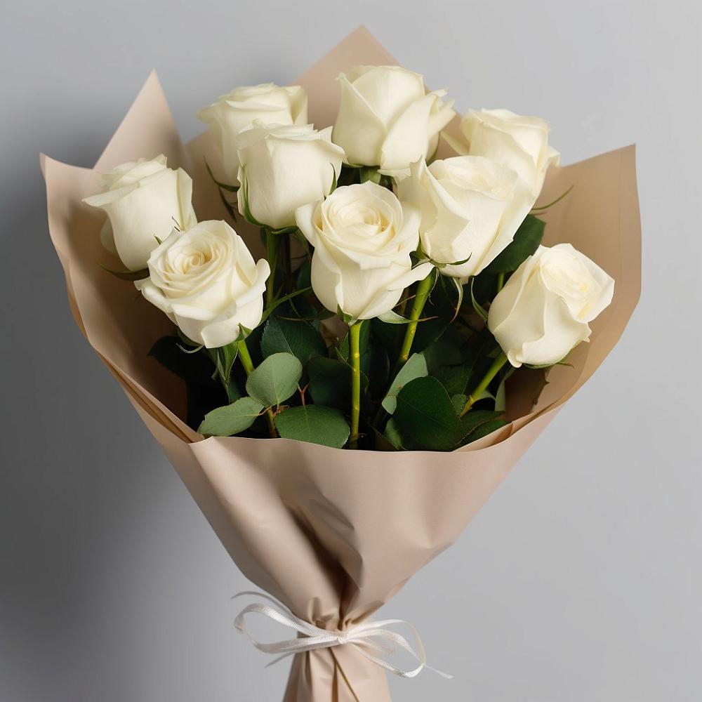 Букет 9 Белых роз Эдлесс Лав в Быково Московской области