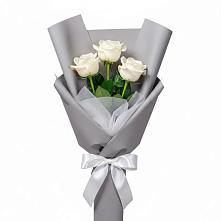 Букет 3 белые розы #REPLACE_PRED# Быково Московской области