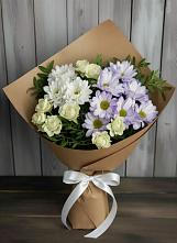 Букет цветов из:  Хризантемы и Розы в Быково Московской области
