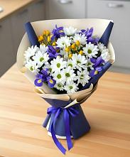 Букет цветов из:  Розы, Ирисы и Хризантемы в Быково Московской области