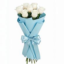 Букет 7 белых роз Проуд в Быково Московской области