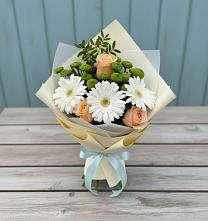 Букет цветов из:  Герберы, Розы и Хризантемы #REPLACE_PRED# Быково Московской области