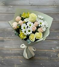 Букет цветов из:  Альстромерии, Розы и Хризантемы в Быково Московской области