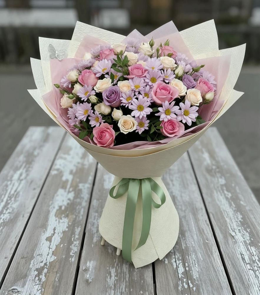 Букет цветов из: Розы и Хризантемы в Быково Московской области
